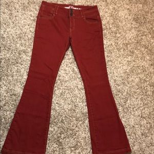 Mosssimo Supply Co Deep Burnt Orange Flare pants.